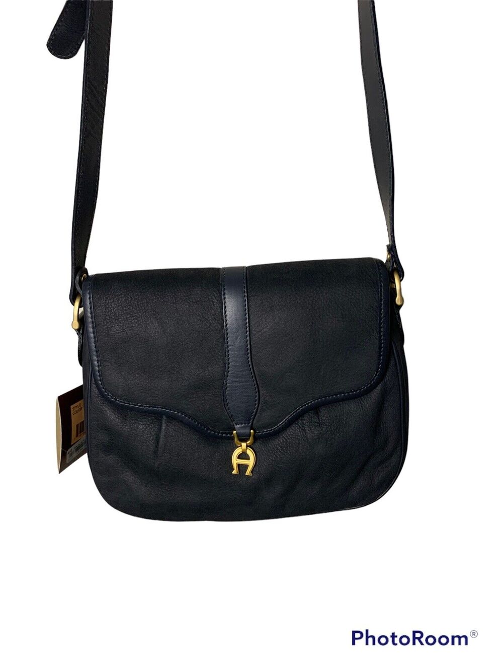 Etienne Aigner Deadstock Charcoal Scottsdale Crossbody Leather Suede Bag New VTG